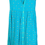 Avaasa Turquoise Button Front Midi Dress Size Small Blue Photo 0