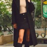 Mango High Waist Tweed Mini Skirt Gold Buttons Black Size XL NEW Photo 2