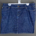 New York And Company Women’s Size 16 Dark Wash Jean Denim Mini Skirt Cotton Blend Photo 0