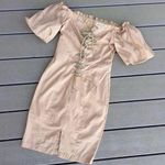 Boutique Dress Off Shoulder Khaki NWT Womens Small Size undefined Photo 0