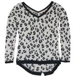 Rebecca Taylor Leopard Print V-Neck Lightweight High Low Sweater Top Size XS Photo 1