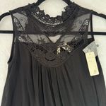 Japna Black High Neckline Sheer Lace Mesh Yoke Halter Top by  Whimsigoth Romantic Photo 1