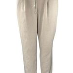 ZARA  Women's Beige High Waisted Pleated Drawstring Tapered Trousers Pants Size S Photo 0