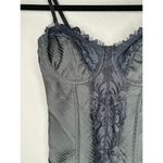 Free People Black Floral Lace Embroidered Corset Thong Bodysuit Women’s XS Photo 2