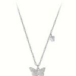 Silver Layered Butterfly Necklace Photo 4