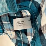 Lane Bryant size 22/24 blue white black plaid button up long sleeve top shirt Photo 4