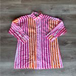 Beach Riot Revolve Alexa Striped Shirt in Pink & Orange Sunset Stripe Photo 3