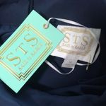 Sail To Sable  Navy Cowl Neck Button Back Dress Photo 7