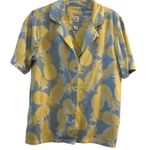 Echo Women's Short Sleeve Pajama Top Blue Pineapple Print Size S Photo 0