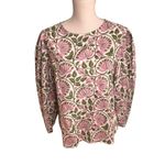 Mille Lila Top in a lotus floral print Large White Photo 2