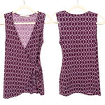 41 HAWTHORN Stitch Fix Dark Purple Valerie Wrap Top Sleeveless Women's Small Photo 1