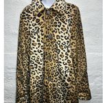 Dennis Basso Size L Fab Leopard Animal Print Faux-Fur Reversible Car Coat Jacket Photo 9