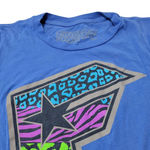 Famous Stars & Straps Top Size Small Women's Baby Tee Graphic Print T-Shirt Blue Photo 2