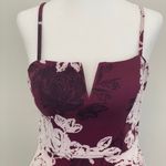 Trixxi Burgundy And white Flower Dress Photo 1
