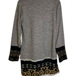 Yak & Yeti Gray Black Brown 3/4 Sleeve Tunic Sweatshirt Folksy Art to Wear Large Photo 5