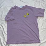 Purple Short Sleeve Tee with Sunflower Design Photo 0