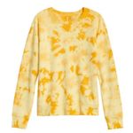 Athleta Yellow Tie Dye Crewneck Pullover Photo 0