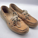 Sperry Top-Sider Boat Shoes Tan Firefish Oat Linen Women's Size 10M Leather Photo 0