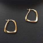 18K Gold Plated Geometric Square Hoop Earrings for Women Photo 0