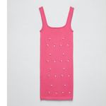 ZARA NWT DRESS WITH SEAMLESS EMBROIDERY RIBBED STRETCH PINK XS Photo 5