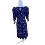 Talbots  Women's Navy Polka Dot A-Line Midi Dress Size S Casual Photo 4