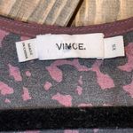 Vince  Womens Purple Black Sleeveless V Neck Silk Blouse Photo 2