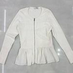 Sandro  stanislav Cardigan white sweater Women long sleeves size Medium Top Zipup Photo 4