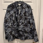 Coldwater Creek  Jacket Women's Size‎ 24 Blue Multi Tie Waist Pockets Jacket NWT Photo 0