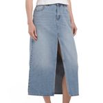 Abrand 99 LOW DENIM MAXI SKIRT SYLVIE Jean Skirt Light Wash Blue Denim Size 29 Photo 2