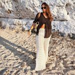 ZARA  Crochet Wide Leg Flared Pants‎ NWOT Small Photo 3