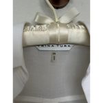 Trina Turk XS Sheer Cotton White Collared Pocket Short-Sleeve Button-Up Top Photo 4