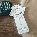 NWT Tulip Bridal White Faux Fur Wrap Stole Scarf Wedding Women’s S Small Tan Photo 3