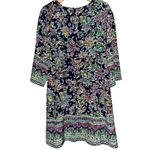 Lilly Pulitzer  Women’s Sz 6 Navy Green Pink Silk Not Too Catty Rylee Shift Dress Photo 3