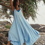 Free People  Movement Boardwalk Blue Seven Star Wide Leg Jumpsuit Size XS NEW NWT Photo 0