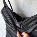 White Fox Boutique White Fox Women's Black Corset Bodice Cowl Neck Ruched Maxi Dress Size M Formal Photo 3