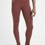 Athleta Size XS Exhale Heel Tight Leggings SoftLuxe Stash Pockets Maroon Heather Photo 0