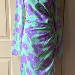 Vibrant Green and Purple Floral Dress Size 6 Photo 0