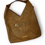 Steve Madden Hobo Bag Brown Faux Leather Shoulder Bag Zip Pocket Photo 0