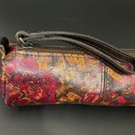 Patricia Nash Vintage Floral Brocade Brown Red Barrel Makeup Cosmetic Bag Photo 6
