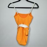 Solid & Striped NWT Nina Belted Textured One Piece Swimsuit in Marigold Photo 7
