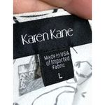 Karen Kane Handbag Purse Scarves Tie Front V Neck Blouse Top L Monochrome NWT Photo 9