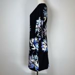 Vince Camuto New! Black Blue Purple Floral 3/4 Bell Sleeve Dress Women’s Size 4 Photo 2