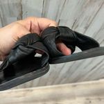 Sol Sana Black Leather Paradise Slide Sandals Photo 4