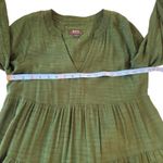 Maeve Anthropologie Tiered Mini Dress Long Sleeve Casual Green S Photo 6