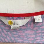 Boden Abigail Jersey Dress Sz 2P Long Sleeve Circle Skirt Purple Blue Geo Print Pink Photo 4