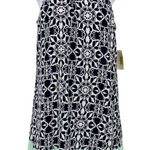 B. Darlin Dress Womens 5/6 Navy Blue Aqua Gold Coil Neckline Geometric NEW White Size undefined Photo 0