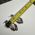 Avon Silver Tone Faux Pearl Rhinestone Pierced Dangle Drop Earrings Photo 2