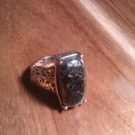 Matrix Silver Shungite 14K Rose Gold Over Copper Ring (Size 8) Photo 6
