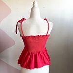 Forever 21 Red Smocked‎ Babydoll Tank Top Y2K Cottagecore 90s Retro Small Photo 1
