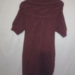Free People  XS Wine Berry Puff Sleeve Big Knit Cardigan Sweater Photo 2